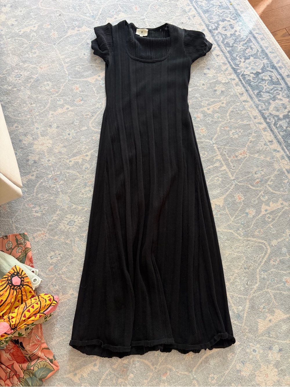 Tuckernuck Black Ribbed Short-Sleeve Maxi